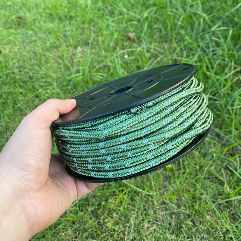 Reflektív sátor kötél, 6 mm × 30 m, nylon/poliészter, hordozható ponyvához és sátorhoz