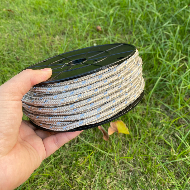 Reflektív sátor kötél, 6 mm × 30 m, nylon/poliészter, hordozható ponyvához és sátorhoz