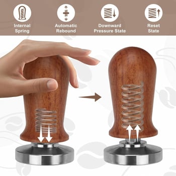 Комплект за пресоване на прах за еспресо машини – 304 неръждаема стомана, плат за пресоване, прахова игла и кръгъл тампон, Nami