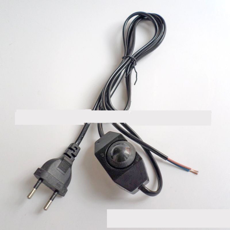 Cablu de alimentare pentru lămpi de masă, cablu de alimentare pentru variator de intensitate a luminii lampă de masă, cablu de alimentare pentru controlul vitezei ventilatorului, ștecher rotund standard european pentru reglarea intensității luminoase - 2 f