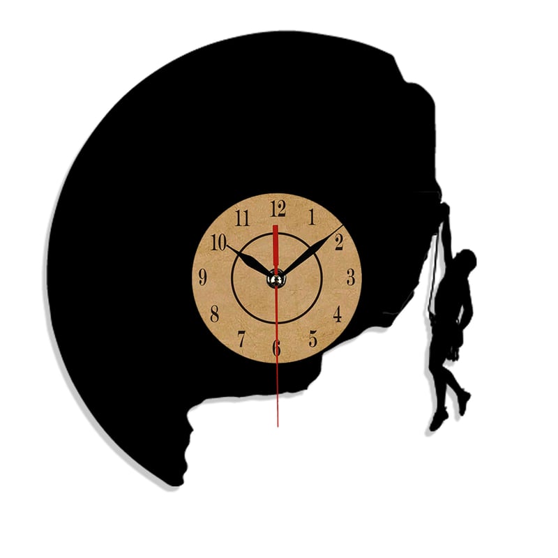 Ceas de perete acrilic creativ pentru alpinism nordic, decorare cameră de zi, ceas de casă, artă, alpinism, ceas de perete cu placă și CD