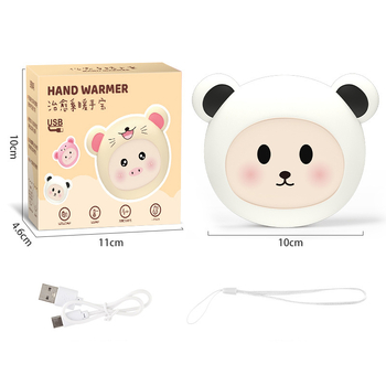 Мини USB презареждаща се грейка за ръце с лого, две температурни настройки, сладък анимационен дизайн, креативен подарък на едро.