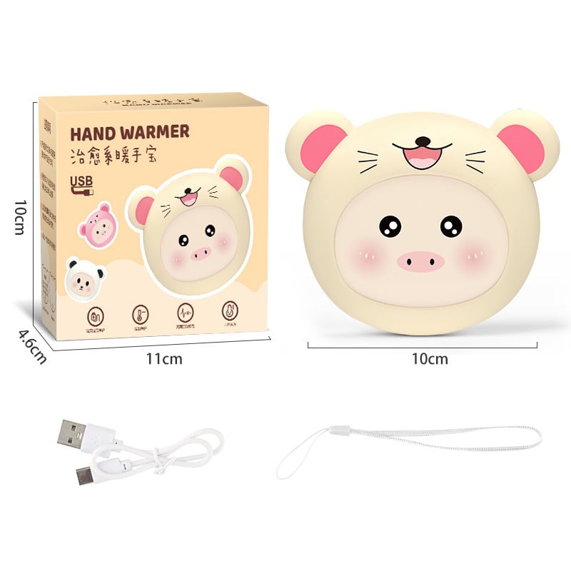 Мини USB презареждаща се грейка за ръце с лого, две температурни настройки, сладък анимационен дизайн, креативен подарък на едро.