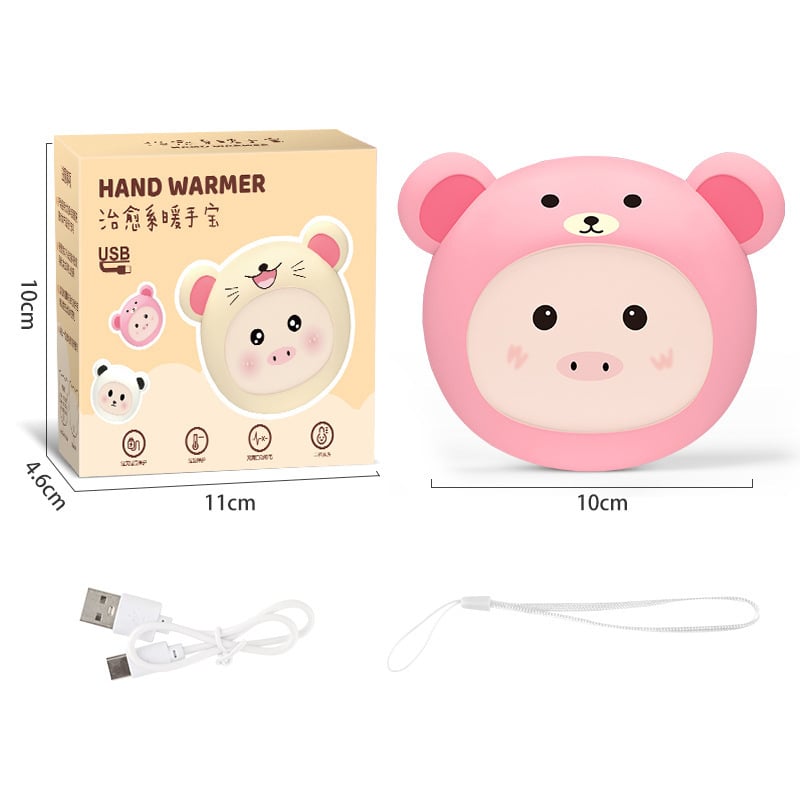 Мини USB презареждаща се грейка за ръце с лого, две температурни настройки, сладък анимационен дизайн, креативен подарък на едро.