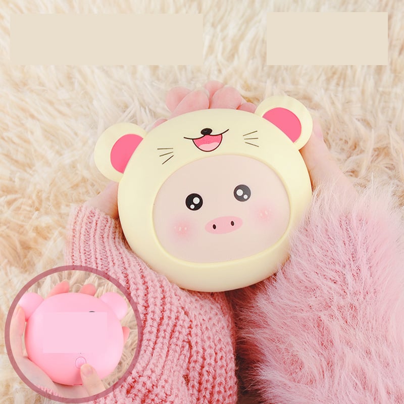 Мини USB презареждаща се грейка за ръце с лого, две температурни настройки, сладък анимационен дизайн, креативен подарък на едро.