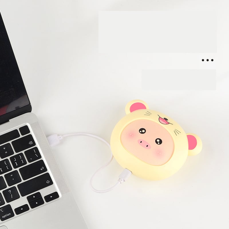 Мини USB презареждаща се грейка за ръце с лого, две температурни настройки, сладък анимационен дизайн, креативен подарък на едро.