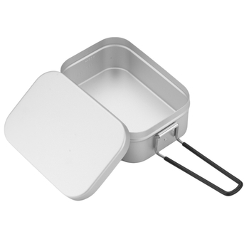 Vanjska aluminijska kutija za obrok s oslobađanjem tlaka i sklopivom ručkom, za 2–3 osobe, težina 443 g