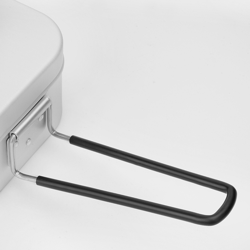 Vanjska aluminijska kutija za obrok s oslobađanjem tlaka i sklopivom ručkom, za 2–3 osobe, težina 443 g