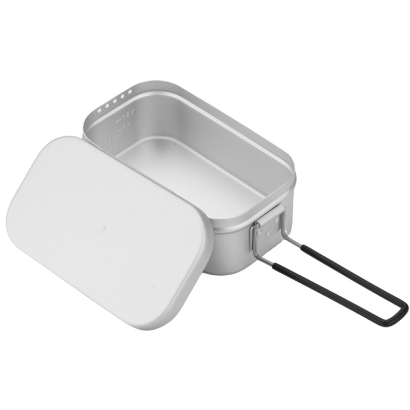 Vanjska aluminijska kutija za obrok s oslobađanjem tlaka i sklopivom ručkom, za 2–3 osobe, težina 443 g