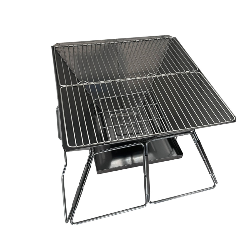 Prijenosna vanjska drvena peć za kuhanje s nehrđajućim čeličnim roštiljem, kampiranje, za 5–8 osoba