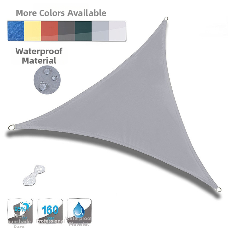 Trojuholníková slnečná plachta z 420d polyesteru, vodotesnosť 500, UV ochrana