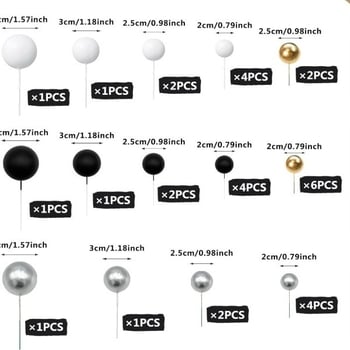 32-частична трансгранична цветна топка декорация за торта макарон цвят рожден ден десертна маса декорация за торта на склад