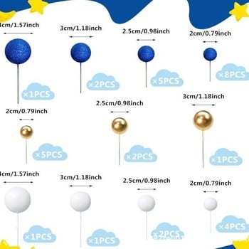 32-частична трансгранична цветна топка декорация за торта макарон цвят рожден ден десертна маса декорация за торта на склад