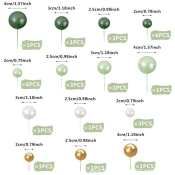 32-частична трансгранична цветна топка декорация за торта макарон цвят рожден ден десертна маса декорация за торта на склад