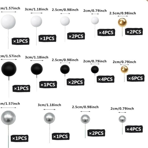 32-частична трансгранична цветна топка декорация за торта макарон цвят рожден ден десертна маса декорация за торта на склад