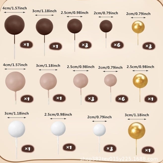 32-частична трансгранична цветна топка декорация за торта макарон цвят рожден ден десертна маса декорация за торта на склад