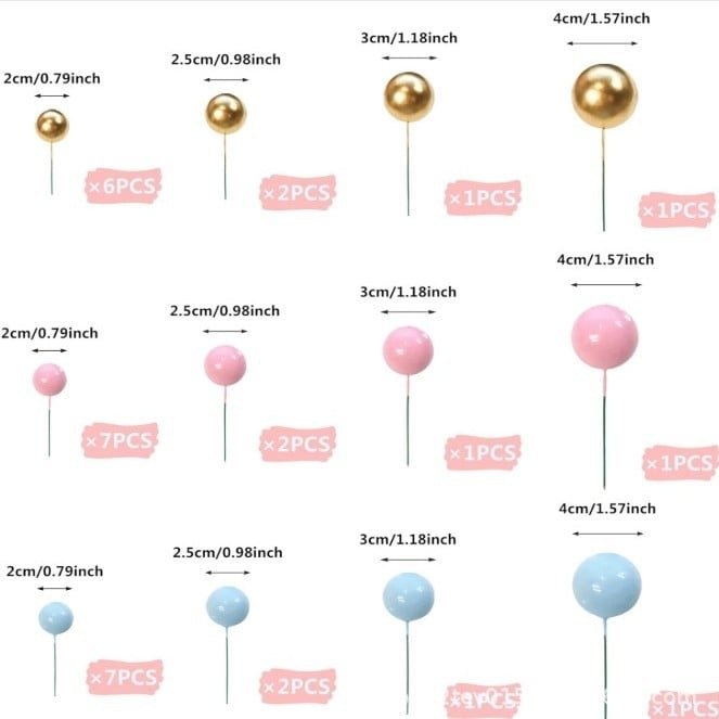 32-частична трансгранична цветна топка декорация за торта макарон цвят рожден ден десертна маса декорация за торта на склад