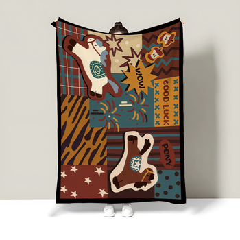 Карикатурно флисово одеяло, полиестер, 300–500 g, целогодишно, персонализируемо