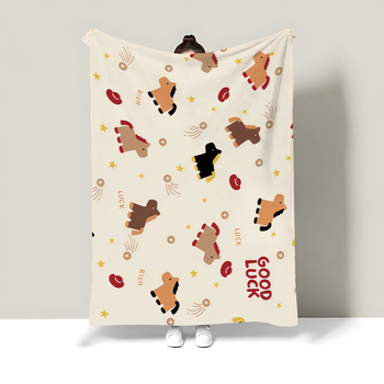 Карикатурно флисово одеяло, полиестер, 300–500 g, целогодишно, персонализируемо