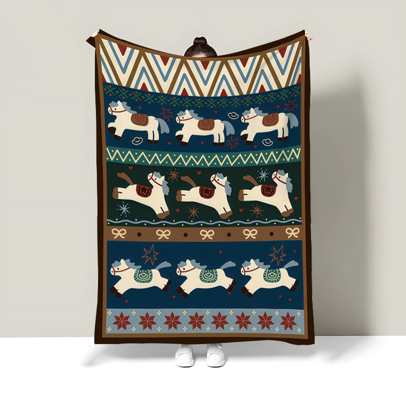 Карикатурно флисово одеяло, полиестер, 300–500 g, целогодишно, персонализируемо