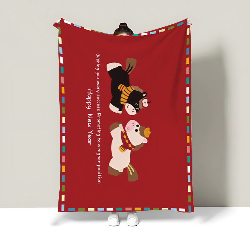 Карикатурно флисово одеяло, полиестер, 300–500 g, целогодишно, персонализируемо