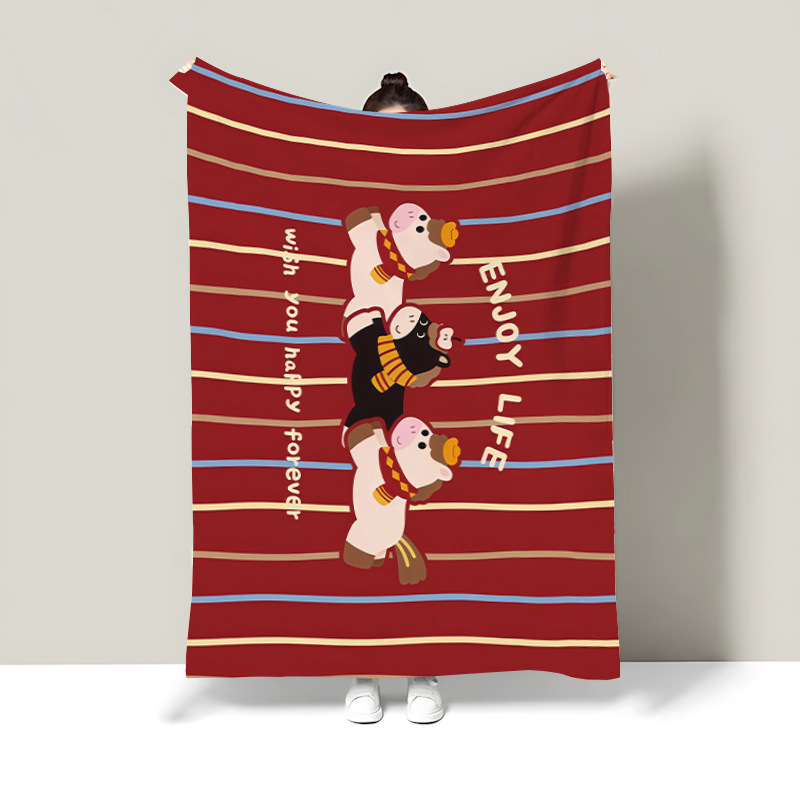 Карикатурно флисово одеяло, полиестер, 300–500 g, целогодишно, персонализируемо