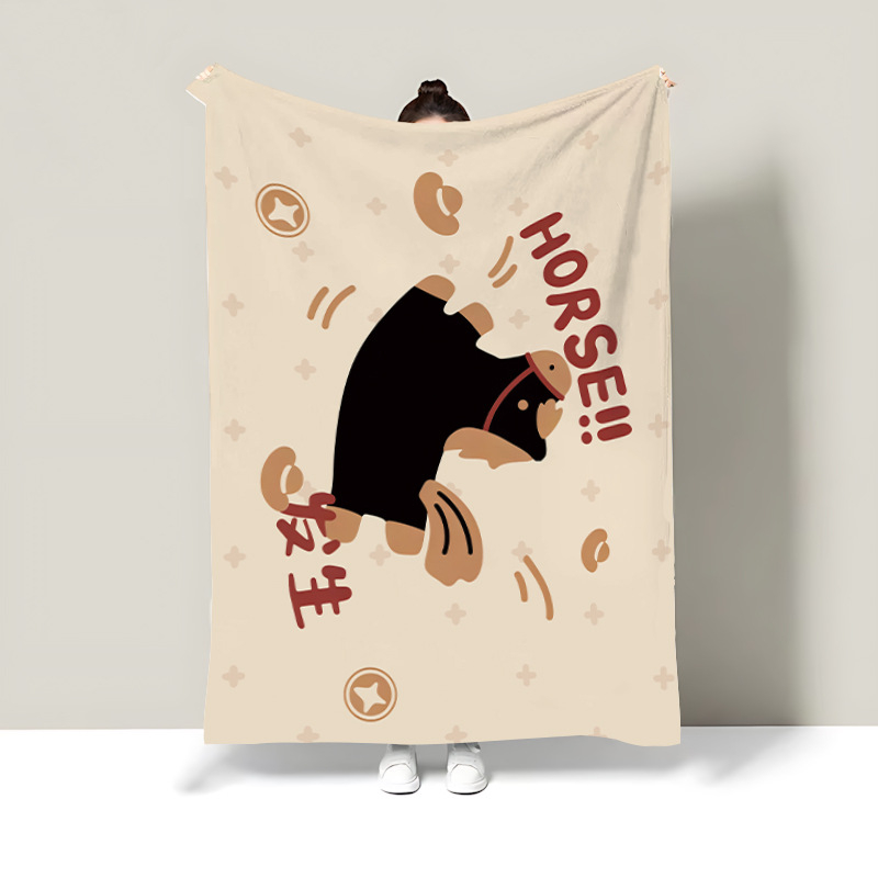 Карикатурно флисово одеяло, полиестер, 300–500 g, целогодишно, персонализируемо