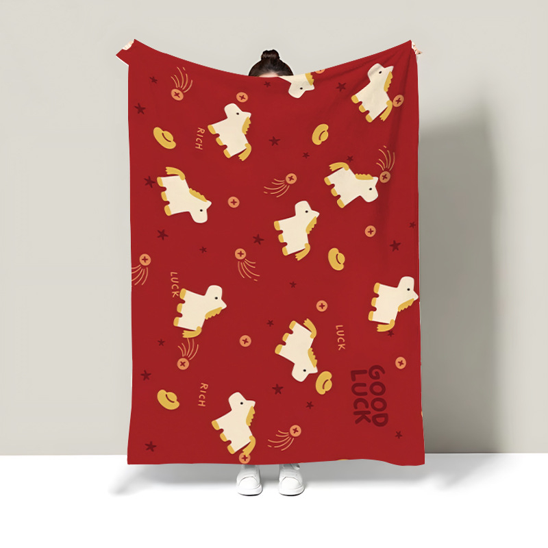 Карикатурно флисово одеяло, полиестер, 300–500 g, целогодишно, персонализируемо