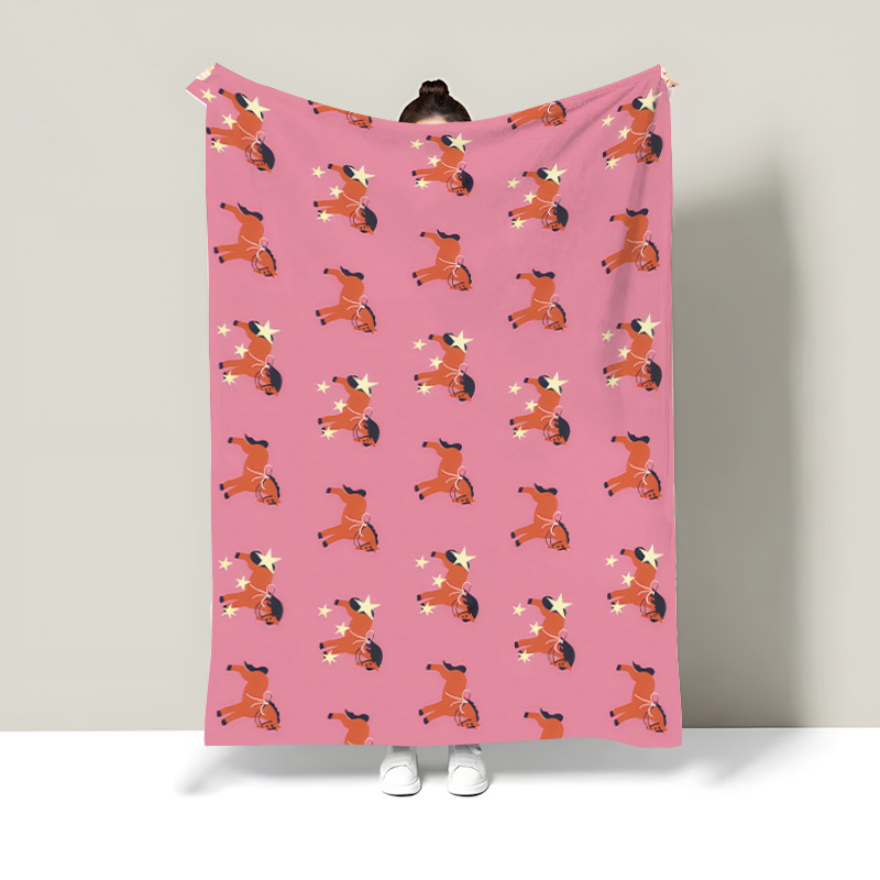 Карикатурно флисово одеяло, полиестер, 300–500 g, целогодишно, персонализируемо