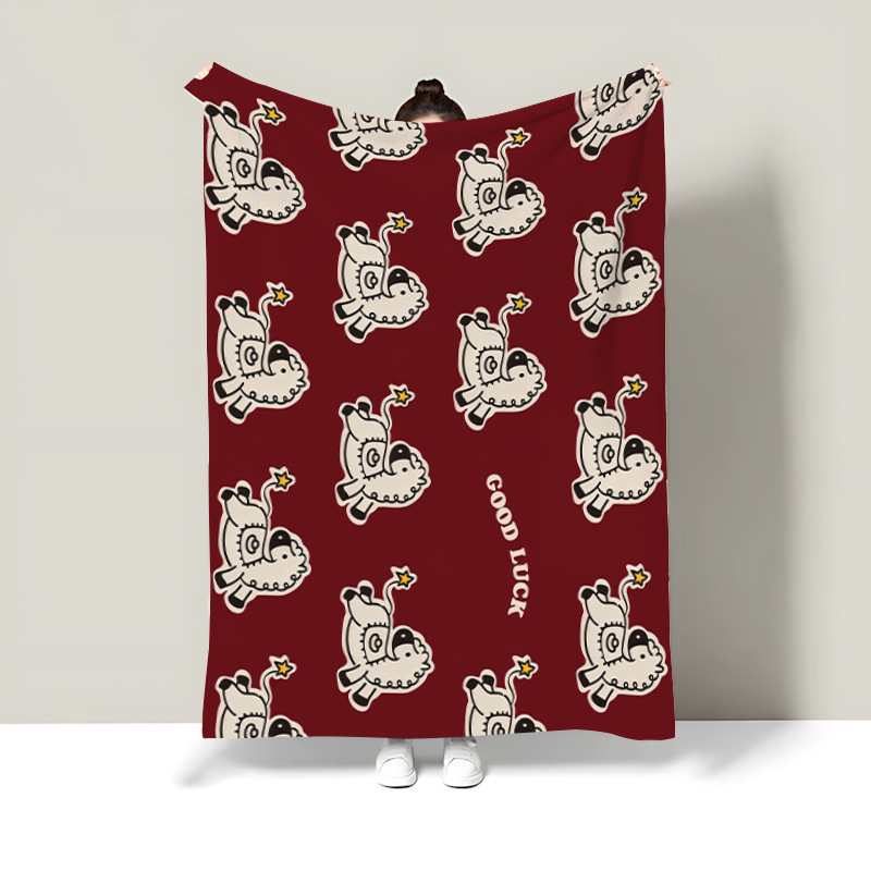 Карикатурно флисово одеяло, полиестер, 300–500 g, целогодишно, персонализируемо