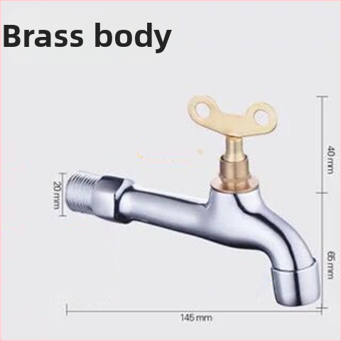 Zamykateľná vonkajšia nástenná batéria na práčku s keramickým diskom ventilu, 0–90°C, model 1202