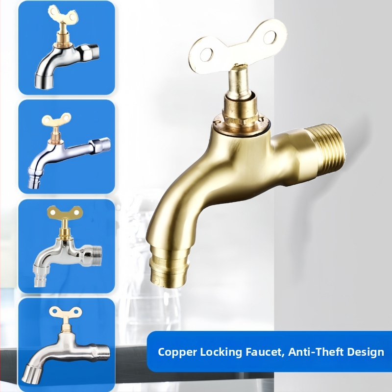 Zamykateľná vonkajšia nástenná batéria na práčku s keramickým diskom ventilu, 0–90°C, model 1202