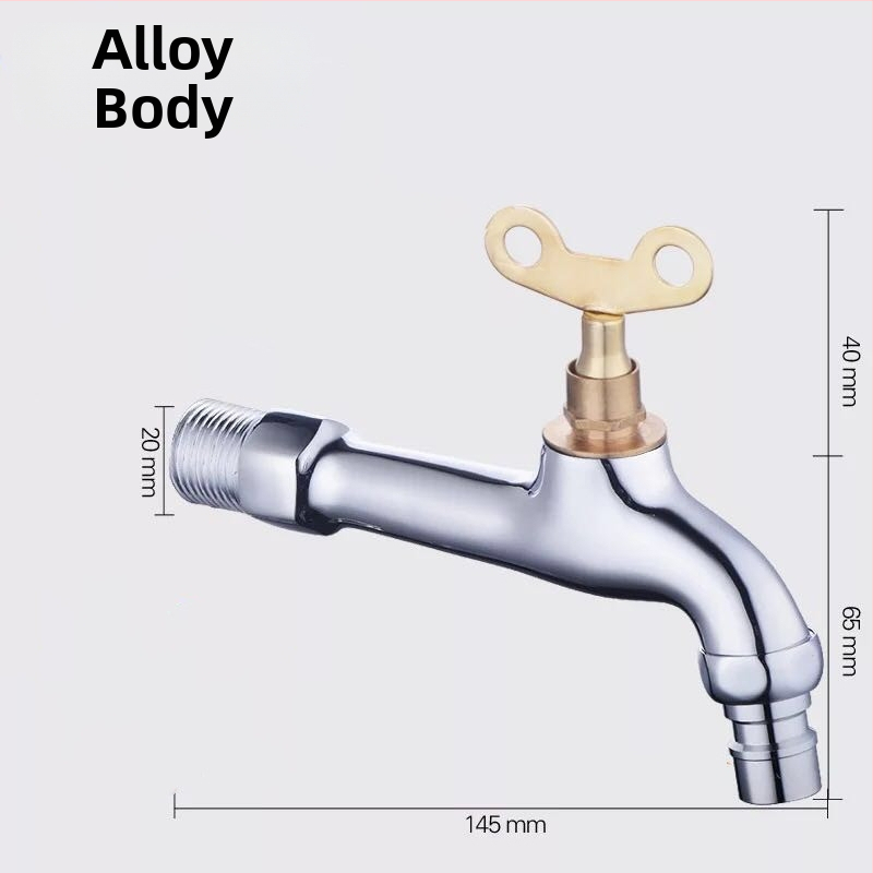 Zamykateľná vonkajšia nástenná batéria na práčku s keramickým diskom ventilu, 0–90°C, model 1202