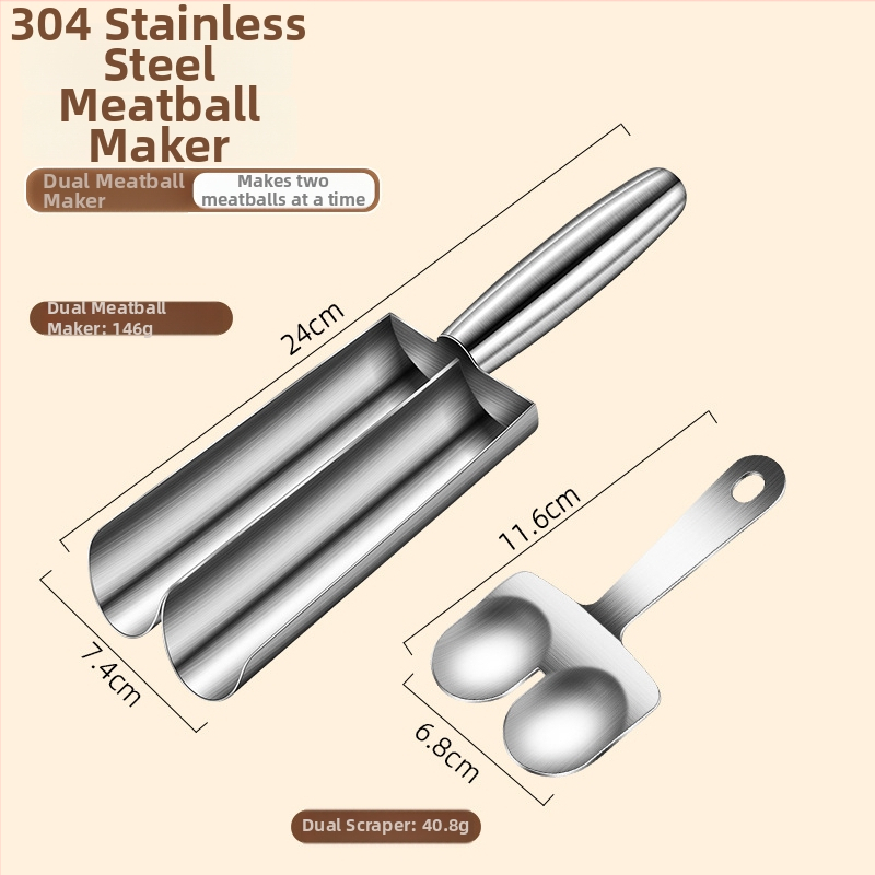 Meatball Maker z 304 ocele, forma na rybie guľôčky a krevety, moderný minimalistický dizajn, možnosť tlače loga, uvedenie na trh 2024