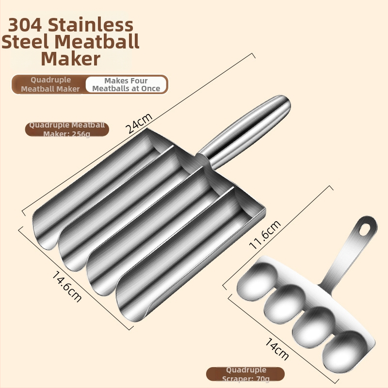 Meatball Maker z 304 ocele, forma na rybie guľôčky a krevety, moderný minimalistický dizajn, možnosť tlače loga, uvedenie na trh 2024