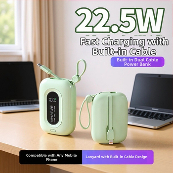 DX280 Prenosná externá batéria, 10000 mAh, 22,5 W PD3.0 rýchle nabíjanie, viac USB výstupov, digitálny displej batérie, kábel súčasťou