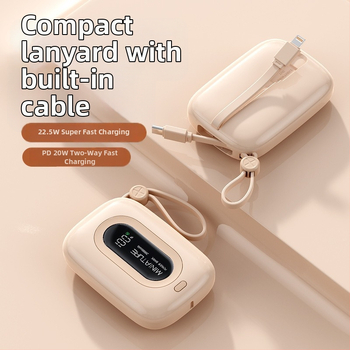 DX280 Prenosná externá batéria, 10000 mAh, 22,5 W PD3.0 rýchle nabíjanie, viac USB výstupov, digitálny displej batérie, kábel súčasťou