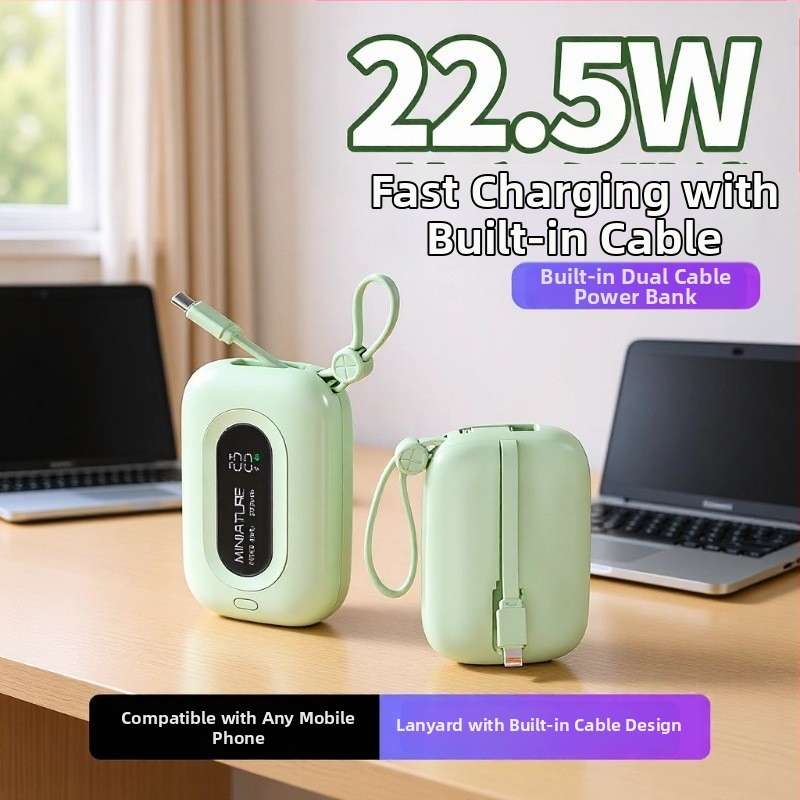 DX280 Prenosná externá batéria, 10000 mAh, 22,5 W PD3.0 rýchle nabíjanie, viac USB výstupov, digitálny displej batérie, kábel súčasťou
