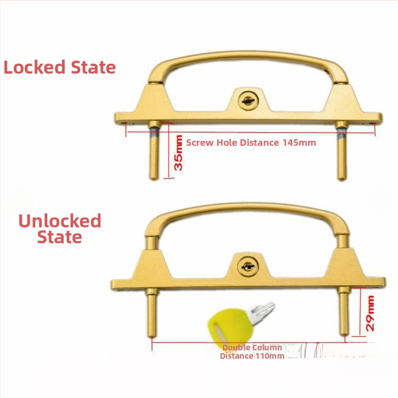 Viacbodový zámok pre dvere a okná s kľúčom, hliníková zliatina, dvojbodový zámok, pre sieťované okná