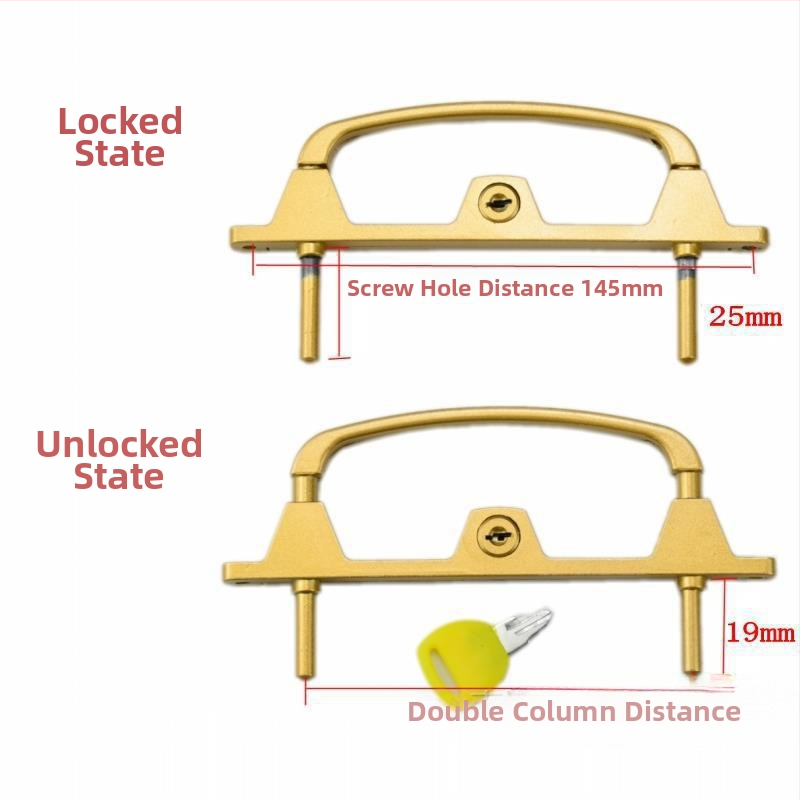 Viacbodový zámok pre dvere a okná s kľúčom, hliníková zliatina, dvojbodový zámok, pre sieťované okná