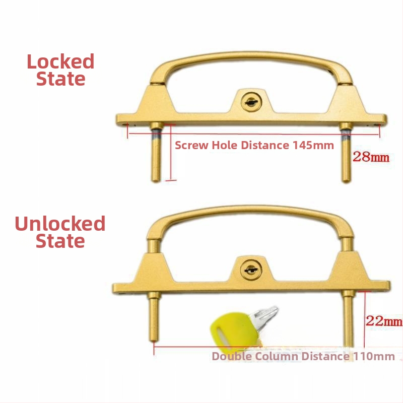 Viacbodový zámok pre dvere a okná s kľúčom, hliníková zliatina, dvojbodový zámok, pre sieťované okná