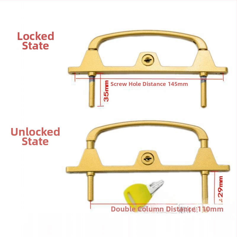 Viacbodový zámok pre dvere a okná s kľúčom, hliníková zliatina, dvojbodový zámok, pre sieťované okná