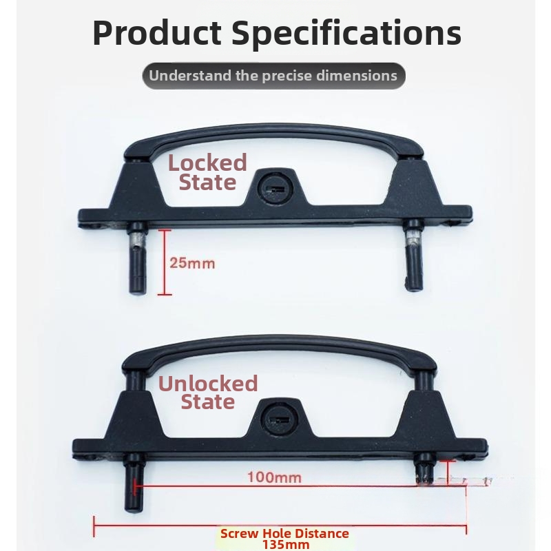 Viacbodový zámok pre dvere a okná s kľúčom, hliníková zliatina, dvojbodový zámok, pre sieťované okná