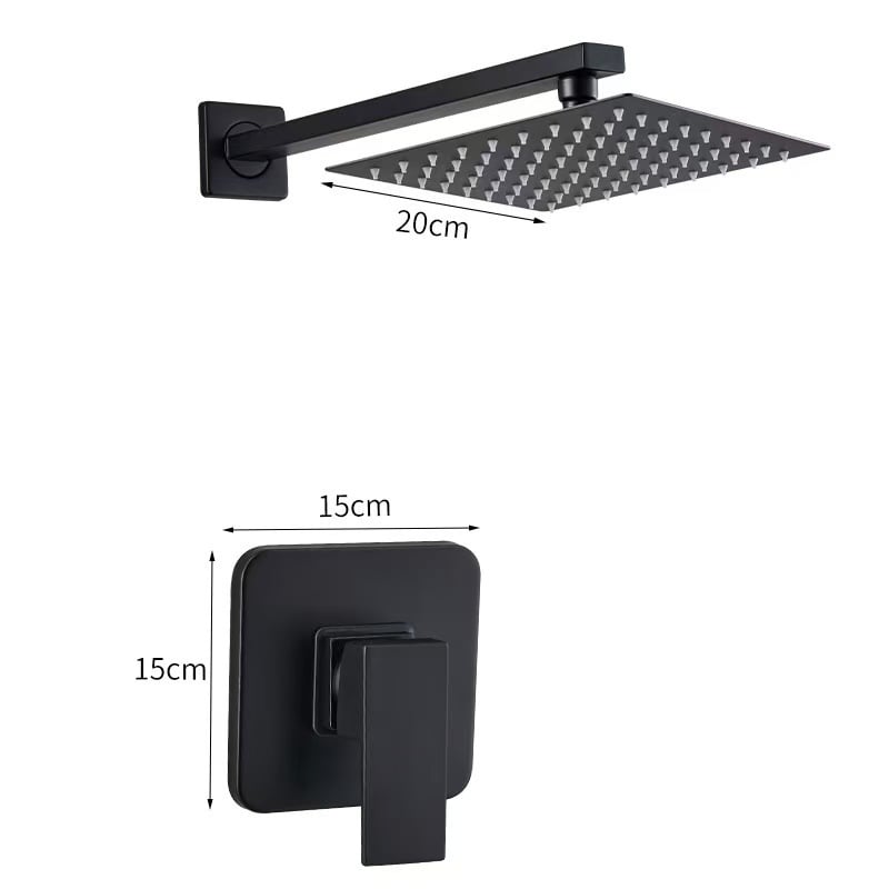 Skriveni zidni tuš set, gornji kišni tuš, od nehrđajućeg čelika, kromirana završna obrada, model 456548