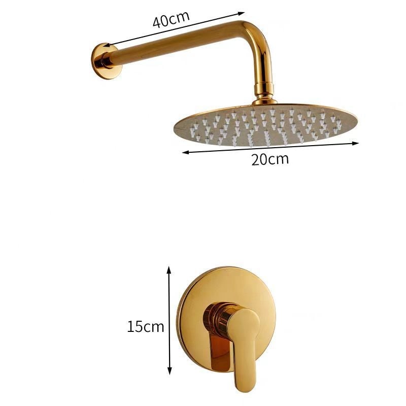 Skriveni zidni tuš set, gornji kišni tuš, od nehrđajućeg čelika, kromirana završna obrada, model 456548