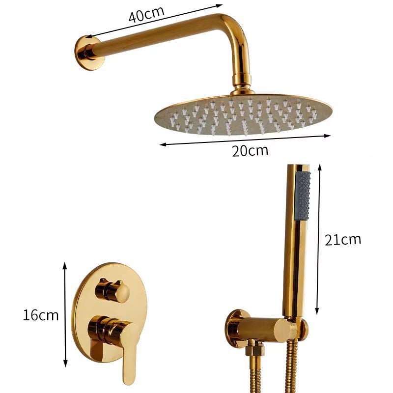 Skriveni zidni tuš set, gornji kišni tuš, od nehrđajućeg čelika, kromirana završna obrada, model 456548