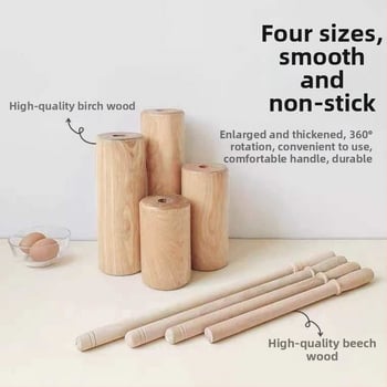 Rulou de aluat din lemn solid pentru uz casnic, rulă pentru paste și presă pentru foi de găluște, stil modern minimalist
