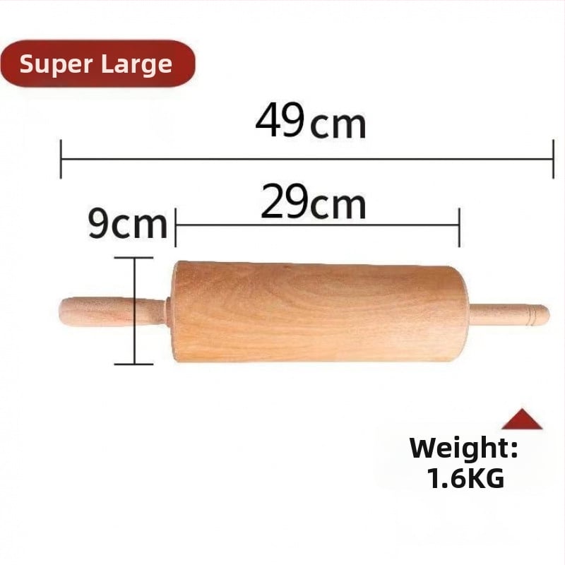 Rulou de aluat din lemn solid pentru uz casnic, rulă pentru paste și presă pentru foi de găluște, stil modern minimalist