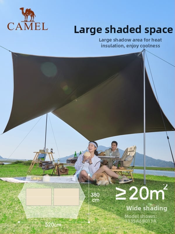 Camel Nagy hatszögletű kemping sátor, Oxford anyag, vízálló 5, kézi szerelés, vasváz