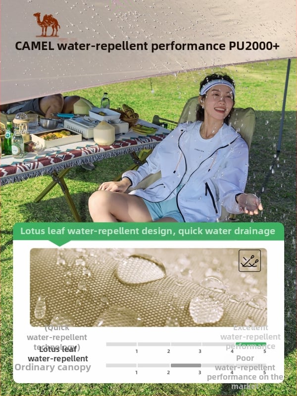 Camel Nagy hatszögletű kemping sátor, Oxford anyag, vízálló 5, kézi szerelés, vasváz